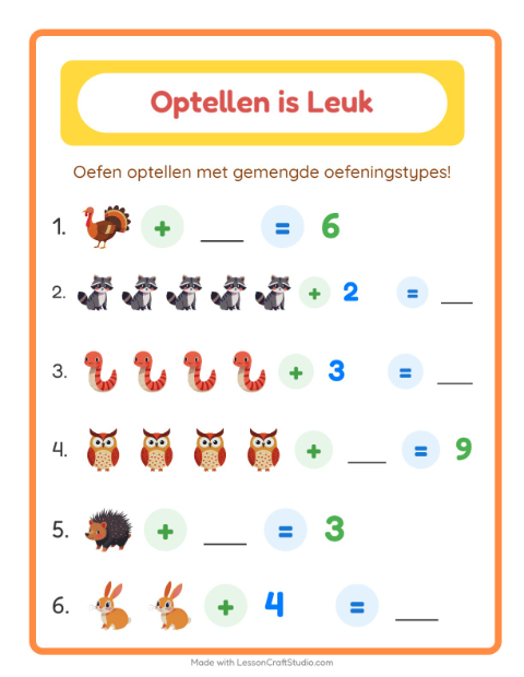 Optellen tot 10 – Boswezens
