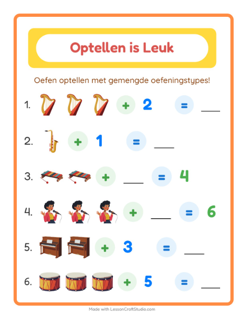 Optellen tot 10 – Muziek