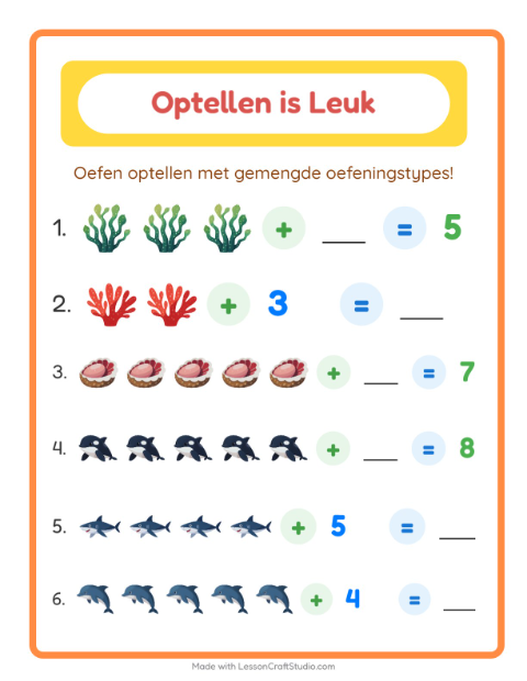 Optellen tot 10 – Oceaanleven
