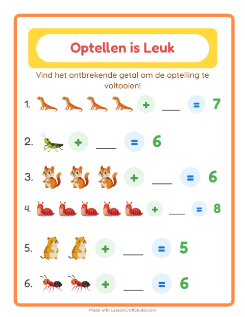 Optellen tot 10 – Boswezens
