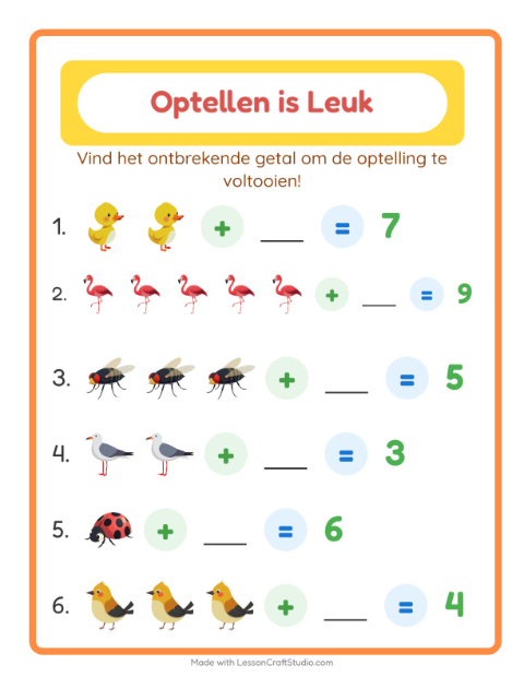 Optellen tot 10 – Dingen die vliegen