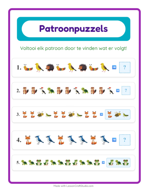 Patroon afmaken – Boswezens