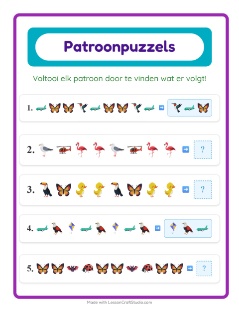 Patroon afmaken – Dingen die vliegen