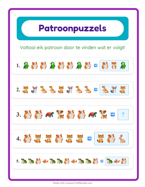 Patroon afmaken – Huisdieren