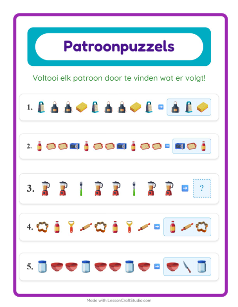 Patroon afmaken – Keukengerei