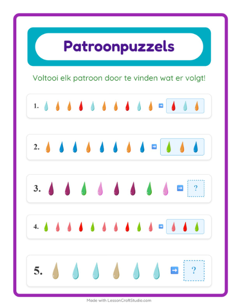 Patroon afmaken – Kleuren