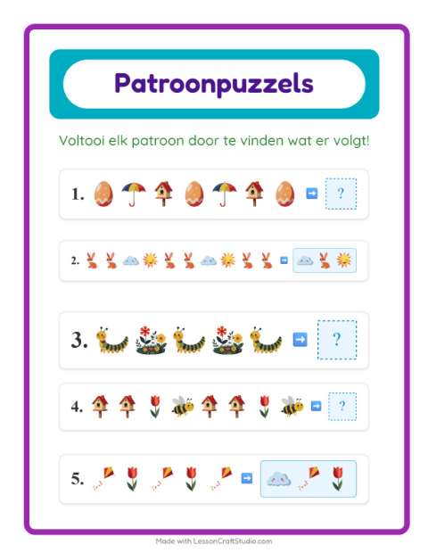 Patroon afmaken – Lente