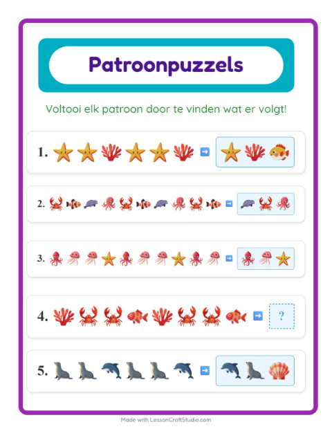 Patroon afmaken – Oceaanleven