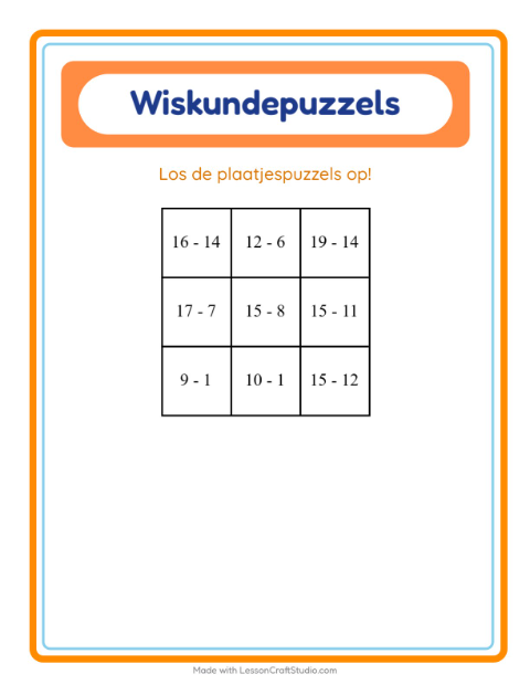 Rekenpuzzel – Desserts en snoep