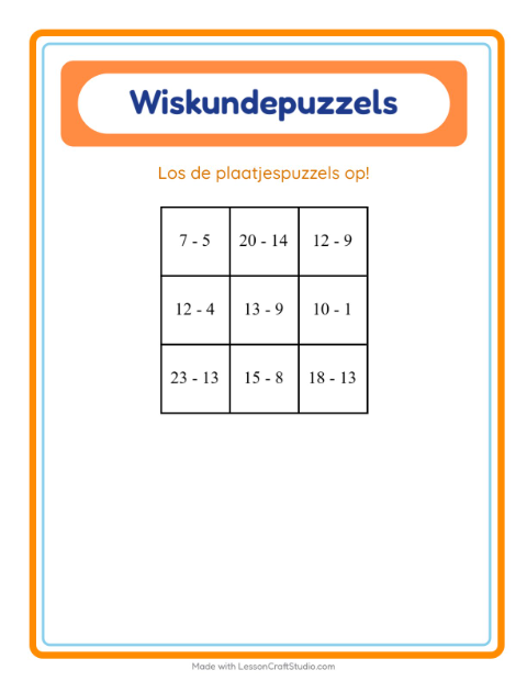 Rekenpuzzel – Dieren