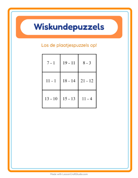 Rekenpuzzel – Gereedschap