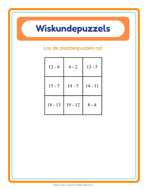 Rekenpuzzel – Huisdieren