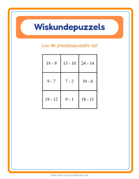 Rekenpuzzel – Ruimte