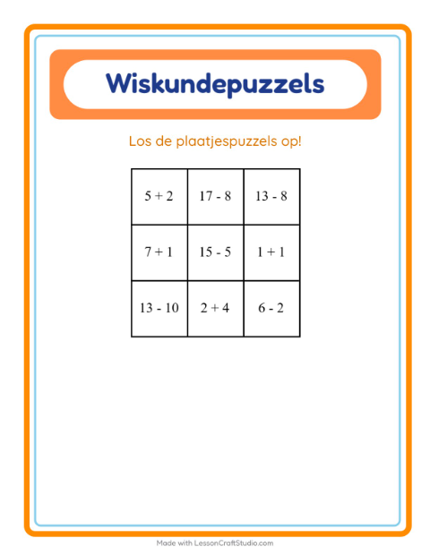 Rekenpuzzel – Gereedschap