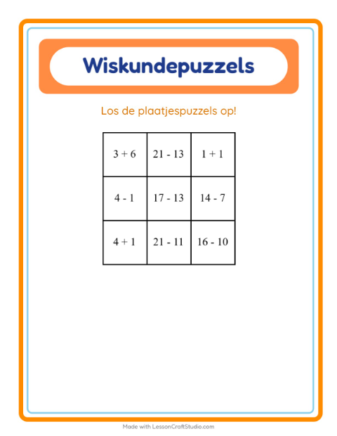 Rekenpuzzel – Ruimte