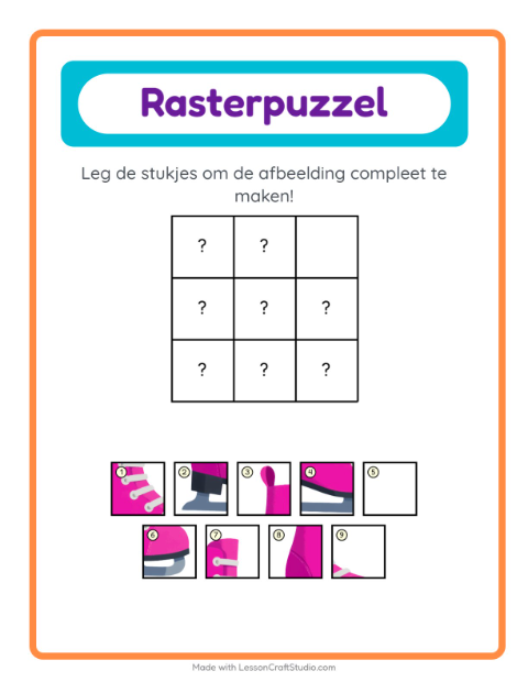 Voorbeeld van het Rooster Koppelen-werkblad met Activiteiten voor kleuterklas