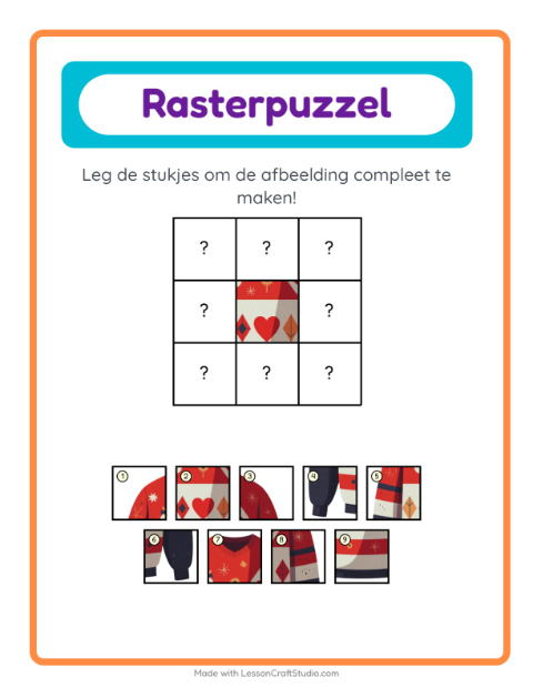 Voorbeeld van het Rooster Koppelen-werkblad met Kleding voor kleuterklas