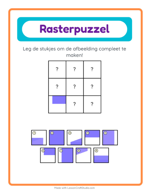 Voorbeeld van het Rooster Koppelen-werkblad met Vormen voor kleuterklas