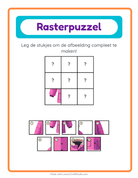 Voorbeeld van het Rooster Koppelen-werkblad met Winter voor kleuterklas