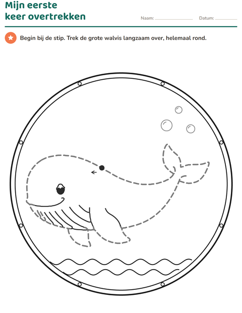 Overtrekken groep 1: mijn eerste grote walvis