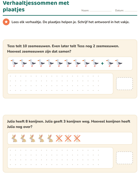 Verhaaltjessommen met dieren