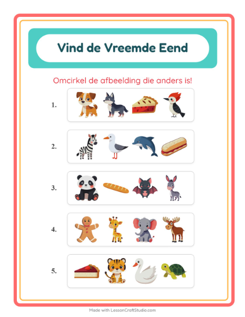 Welke dieren horen bij elkaar – werkblad voor kleuters — 4