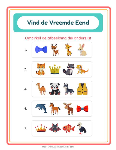 Welke dieren horen bij elkaar – werkblad voor kleuters — 2