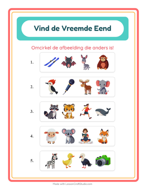 Welke dieren horen bij elkaar – werkblad voor kleuters — 3
