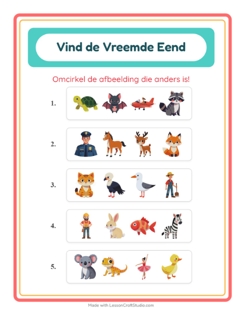 Welke dieren horen bij elkaar – werkblad voor kleuters — 5