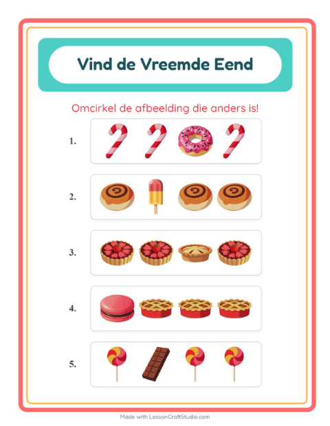 Welke hoort er niet bij – Desserts en snoep
