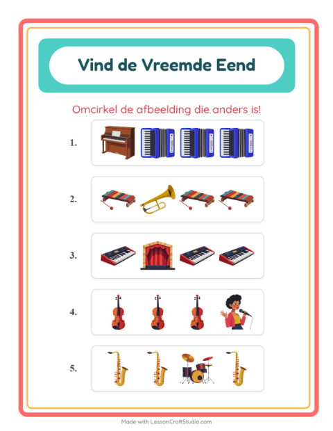 Welke hoort er niet bij – Muziek