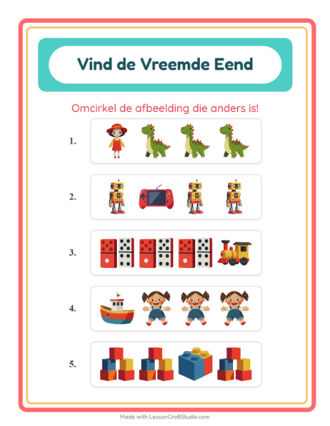 Welke hoort er niet bij – Speelgoed