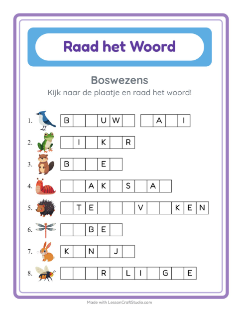 Ontbrekende letters – Boswezens