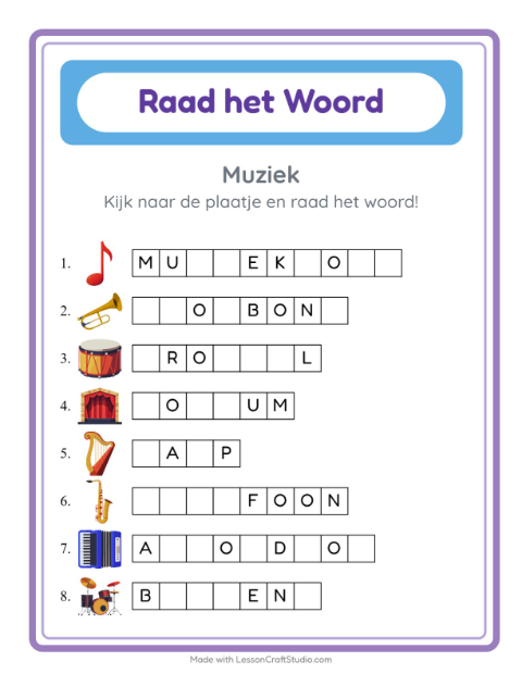 Ontbrekende letters – Muziek
