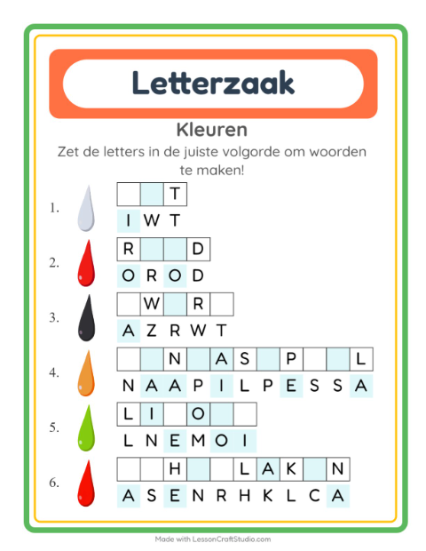 Husselwoorden – Kleuren