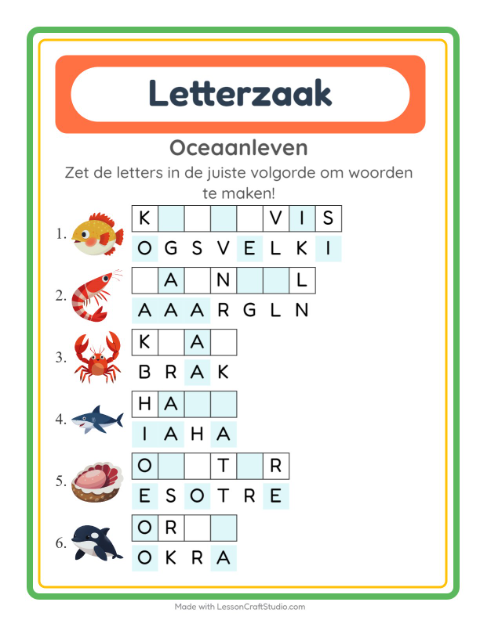 Husselwoorden – Oceaanleven