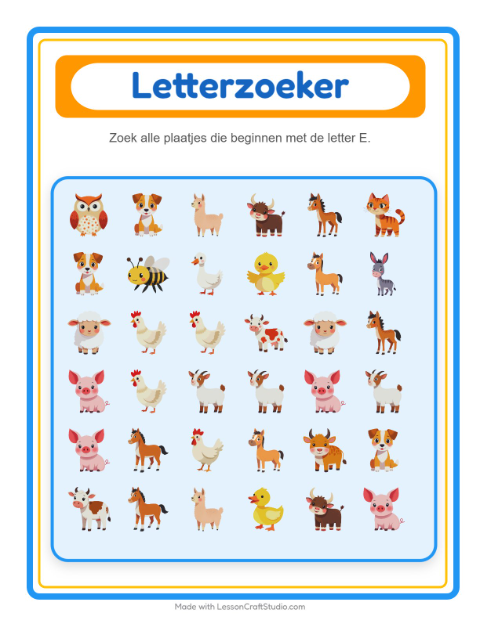Zoek de beginklank – Boerderijdieren