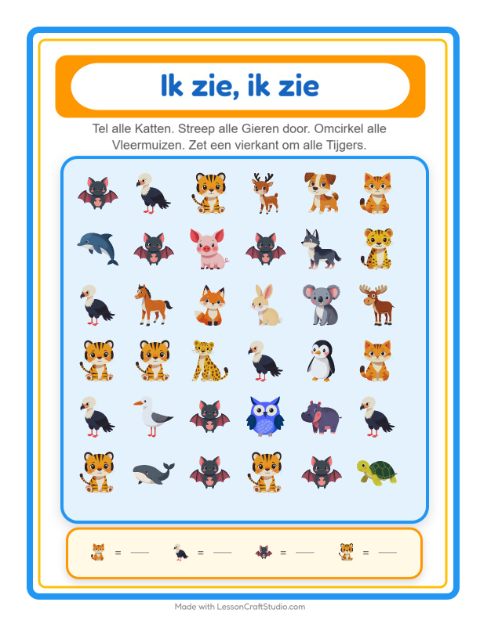 Zoek de beginklank – Dieren