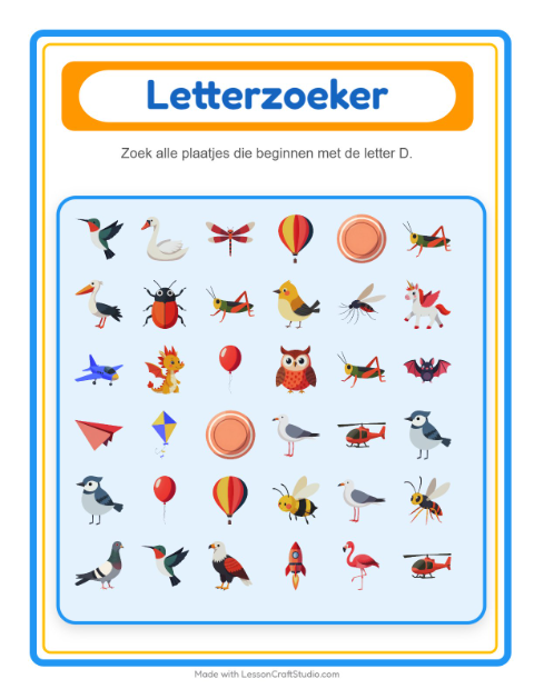 Zoek de beginklank – Dingen die vliegen