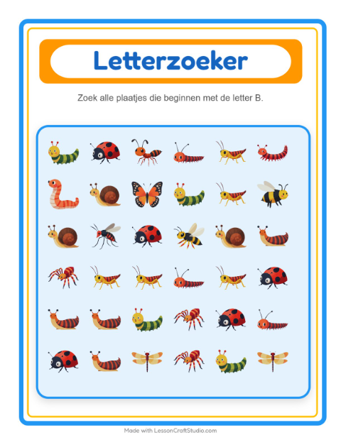 Zoek de beginklank – Insecten en beestjes