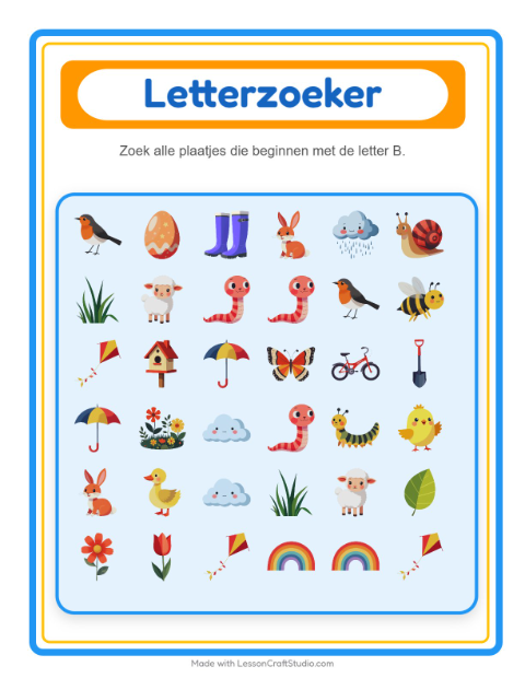 Zoek de beginklank – Lente