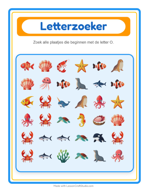 Zoek de beginklank – Oceaanleven