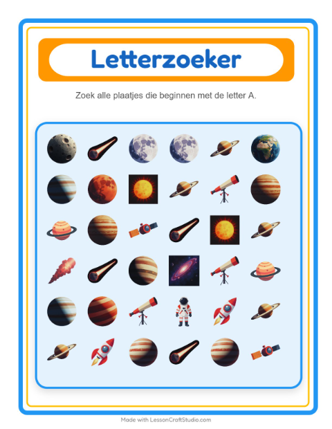 Zoek de beginklank – Ruimte