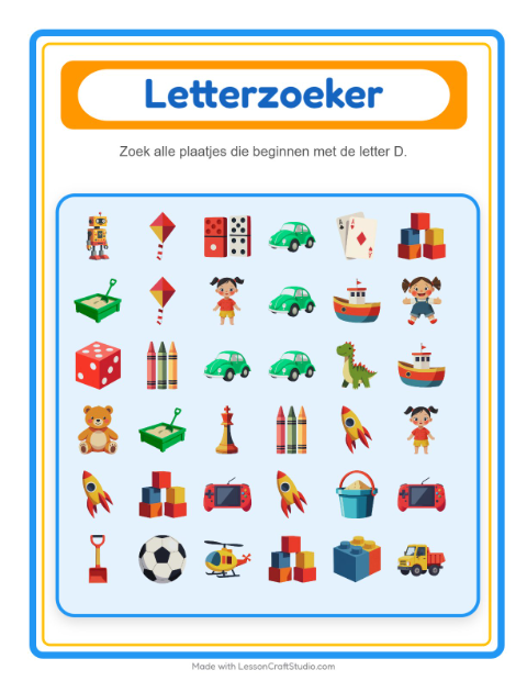 Zoek de beginklank – Speelgoed