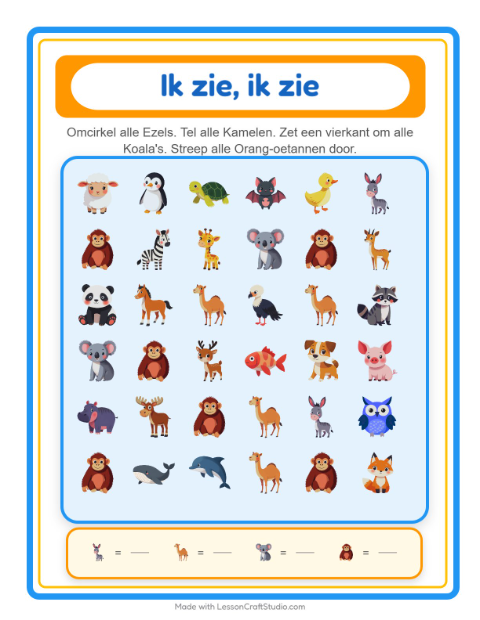 Zoek en tel – Dieren