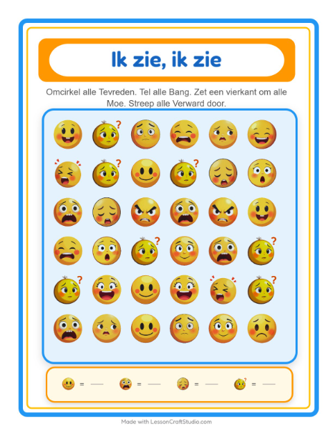 Zoek en tel – Emoties
