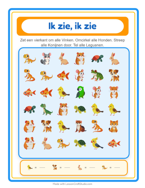 Zoek en tel – Huisdieren