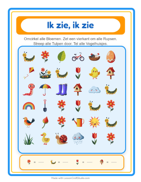 Zoek en tel – Lente