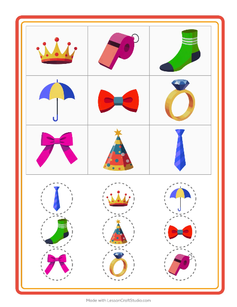 Forhåndsvisning av Bingo-arbeidsark med Tilbehør for Barnehage (5-7 år)