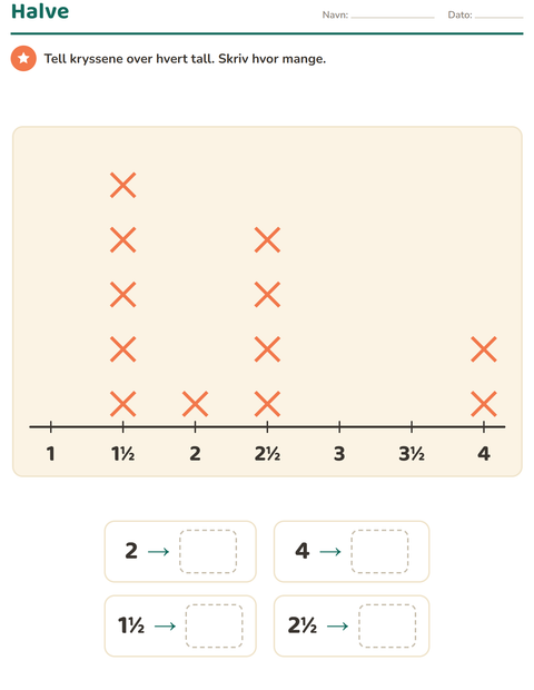 Forhåndsvisning av Diagram og data-arbeidsark med Frukter for 3. trinn
